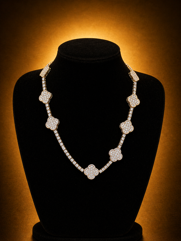Silver Flower Necklace - Zirconia (S925)