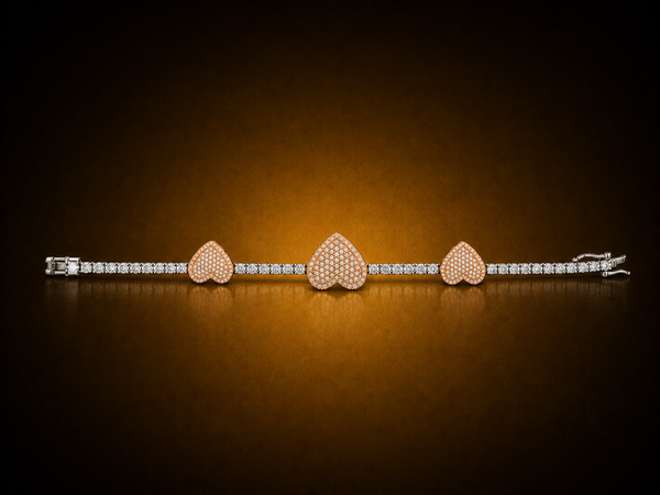 Big Heart Moissanite Bracelet (S925)