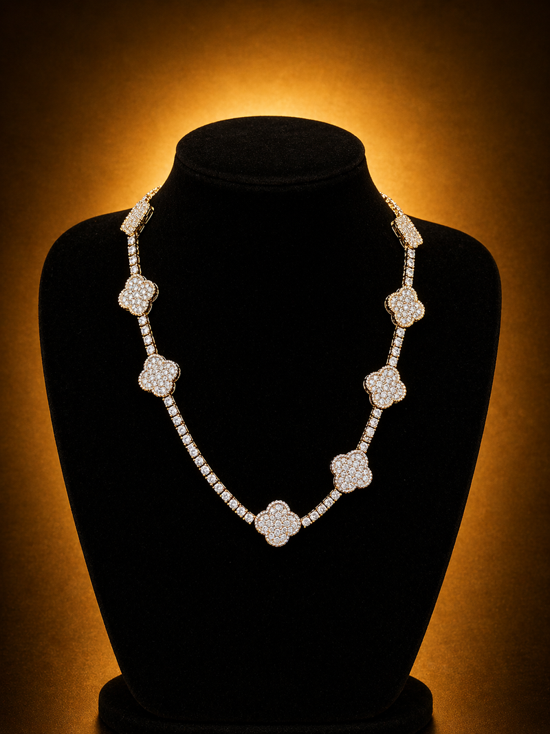 Silver Flower Necklace - Zirconia (S925)